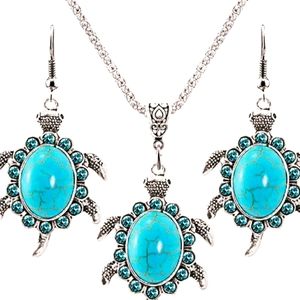 Sterling Silver & Real Turquoise Jewelry Set